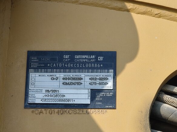 2011 Caterpillar 140, жёлтый, 5800000 рублей - вид 10