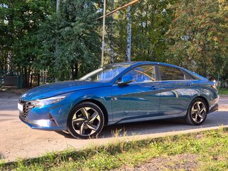 2021 Hyundai Elantra VII (CN7), синий, 1780000 рублей, вид 3