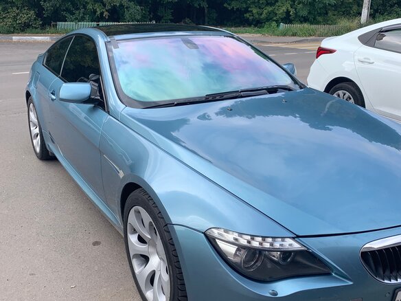 2008 BMW 6 серии 630i II (E63/E64) Рестайлинг, голубой - вид 4