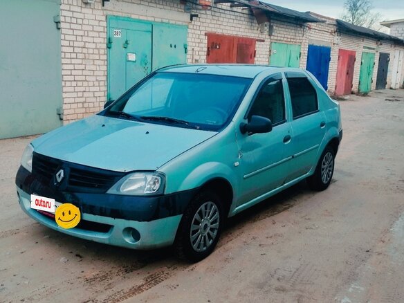 2009 Renault Logan I, зелёный, 200000 рублей