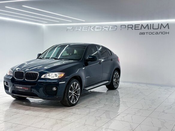 2013 BMW X6 30d I (E71) Рестайлинг, синий - вид 4