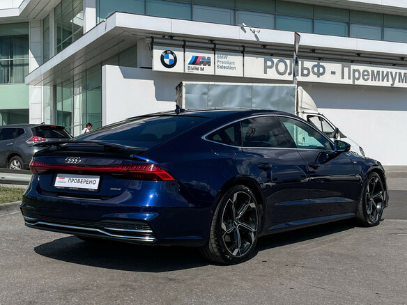 2019 Audi A7 50 TDI II (4K), синий - вид 4