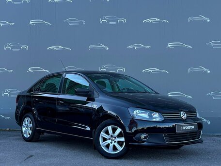 2012 Volkswagen Polo V, чёрный, 741500 рублей, вид 3