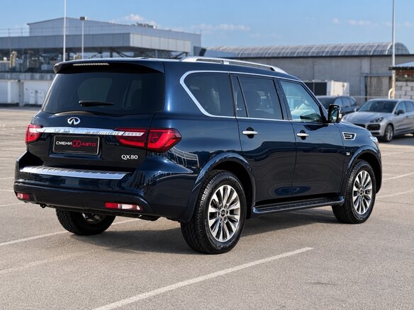 2018 Infiniti QX80 I Рестайлинг 2, синий, 3300000 рублей - вид 1