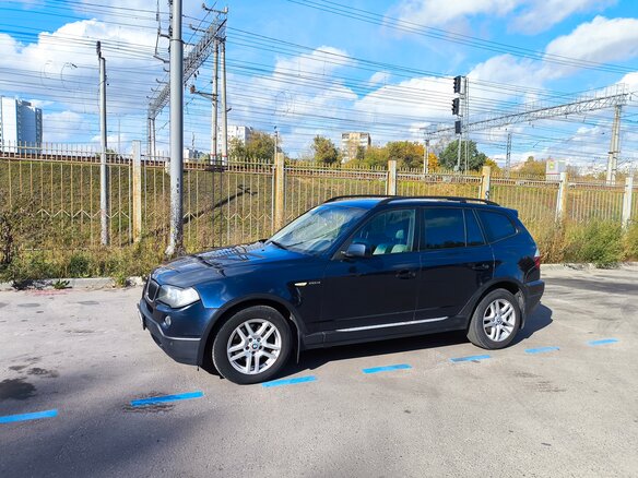 2007 BMW X3 20d I (E83) Рестайлинг, синий, 1100000 рублей - вид 6