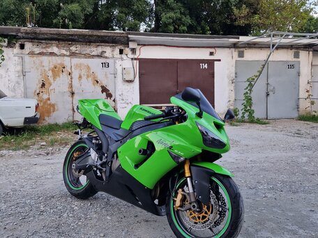 2006 Kawasaki ZX-6 Ninja, зелёный, 660000 рублей, вид 2