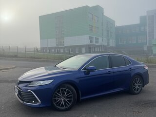 2021 Toyota Camry VIII (XV70) Рестайлинг, синий, 3495000 рублей, вид 5