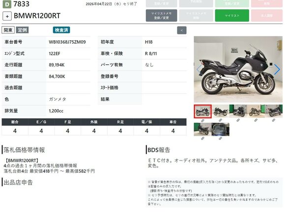 2005 BMW R 1200 RT, серый, 549000 рублей - вид 10