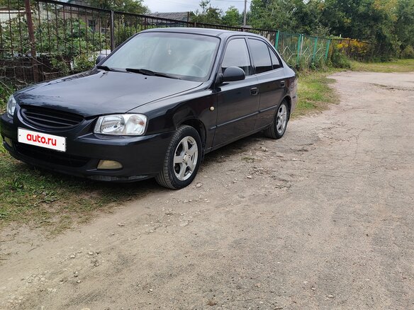 2007 Hyundai Accent ТагАЗ II, чёрный, 255000 рублей
