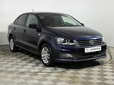 2016 Volkswagen Polo V Рестайлинг, синий, 949989 рублей, вид 3