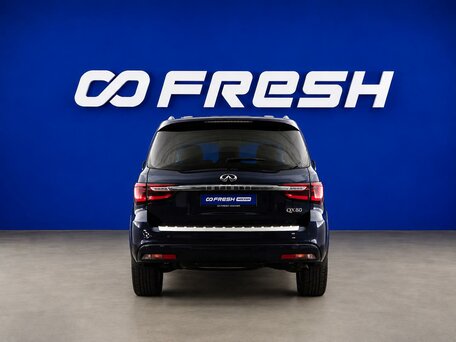 2018 Infiniti QX80 I Рестайлинг 2, синий, 4477077 рублей, вид 4