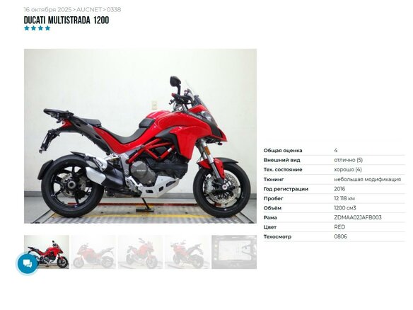 2015 Ducati Multistrada 1200, красный, 989000 рублей - вид 10