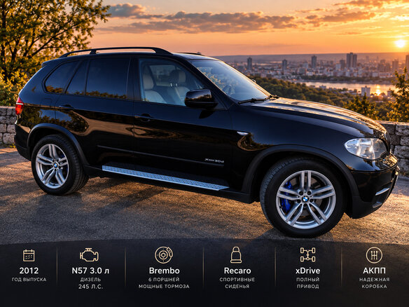 2012 BMW X5 30d II (E70) Рестайлинг, чёрный, 2515000 рублей