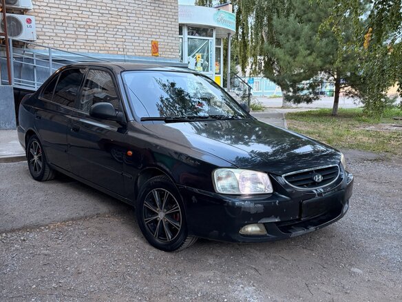 2008 Hyundai Accent ТагАЗ II, чёрный - вид 1