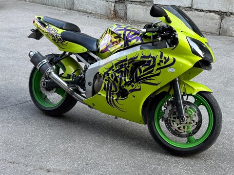 2001 Kawasaki ZX-6 Ninja, зелёный, 290000 рублей, вид 2