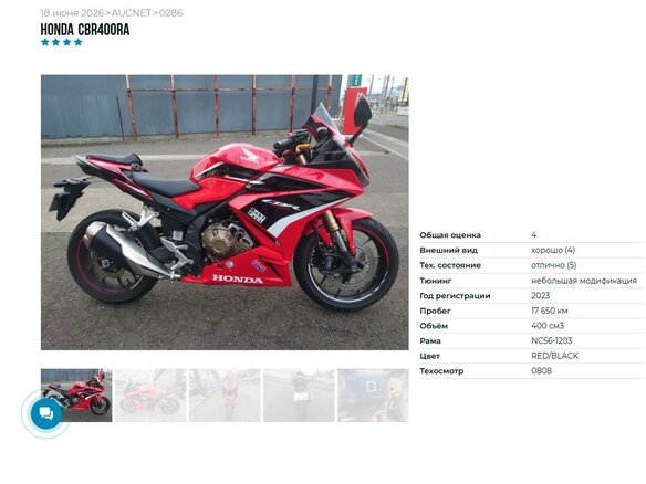 2023 Honda CBR 400R, красный, 677000 рублей - вид 10