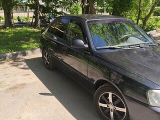2007 Hyundai Accent ТагАЗ II, чёрный, 400000 рублей, вид 2