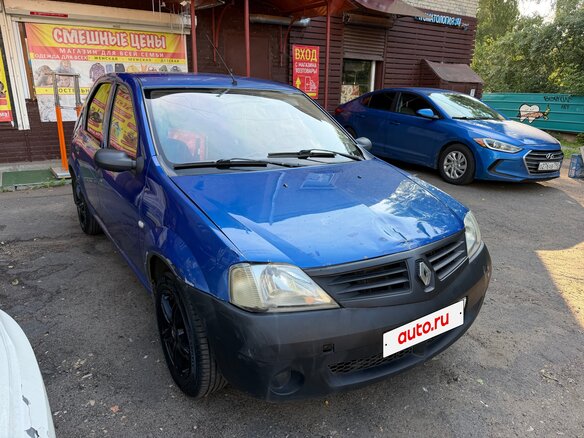 2008 Renault Logan I, синий, 170000 рублей - вид 1