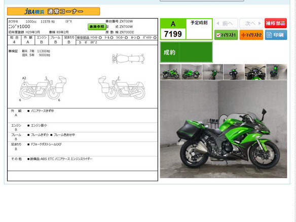 2017 Kawasaki Ninja 1000, зелёный, 985000 рублей - вид 2