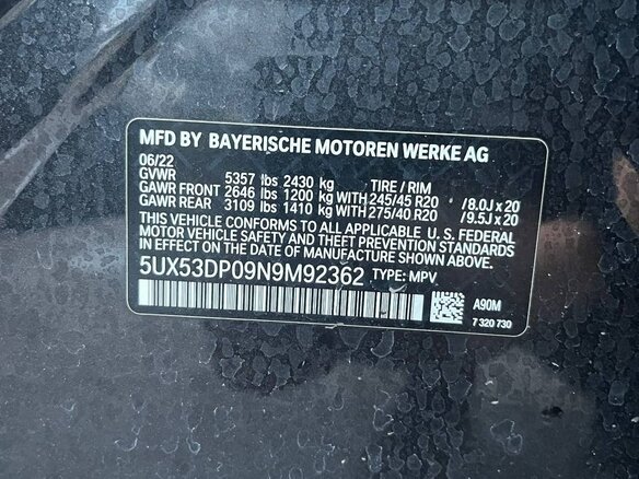 2022 BMW X3 30i xDrive III (G01) Рестайлинг, чёрный, 5690000 рублей - вид 13