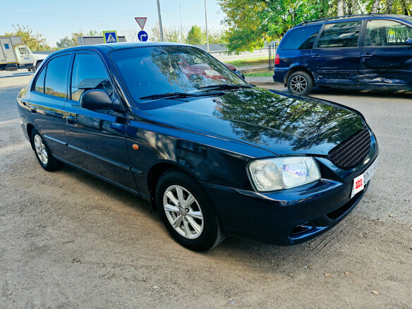 2008 Hyundai Accent ТагАЗ II, чёрный - вид 1