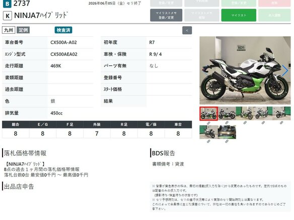 2025 Kawasaki Ninja 7, серебристый, 869000 рублей - вид 8