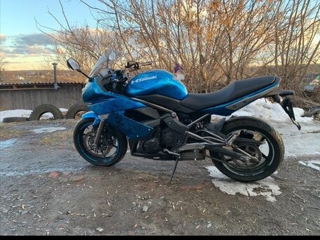 2007 Kawasaki ER-6F (Ninja 650R), синий, 250000 рублей, вид 1