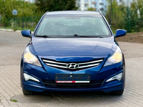 2016 Hyundai Solaris I Рестайлинг, синий - вид 1