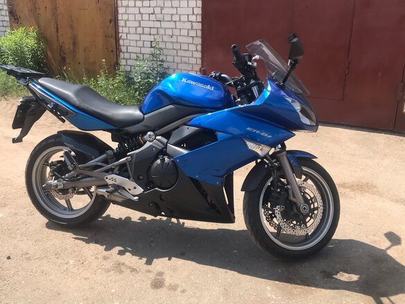 2009 Kawasaki ER-6F (Ninja 650R), синий, 400000 рублей