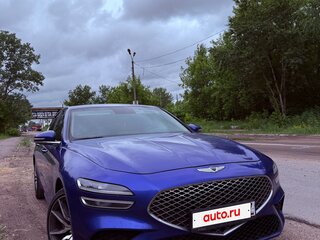 2022 Genesis G70 I Рестайлинг, синий, 3800000 рублей, вид 4