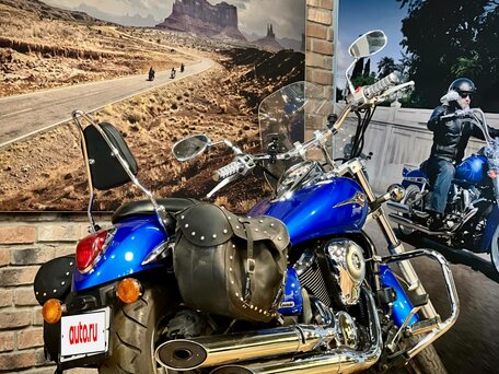 2009 Kawasaki VN900 Vulcan, синий, 680000 рублей, вид 2