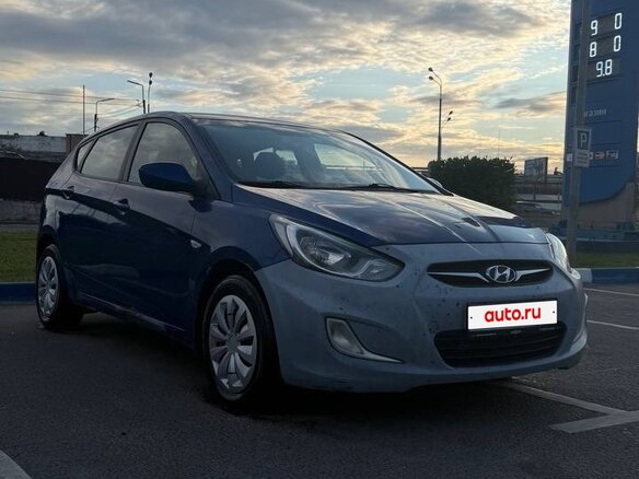 2012 Hyundai Solaris I, синий, 599000 рублей - вид 1