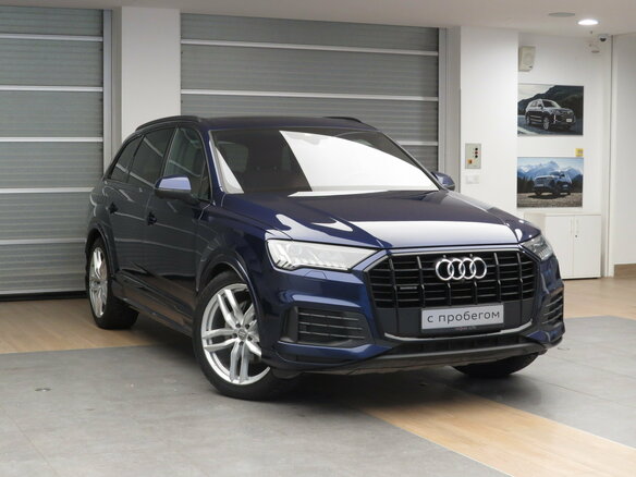 2020 Audi Q7 45 TDI II (4M) Рестайлинг, синий - вид 2