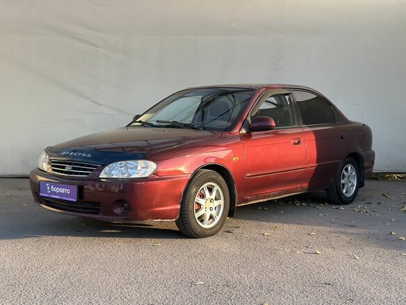 2006 Kia Spectra I Рестайлинг 2, красный, 350000 рублей