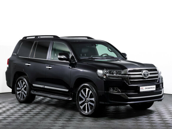 2019 Toyota Land Cruiser 200 Series Рестайлинг 2, чёрный - вид 2