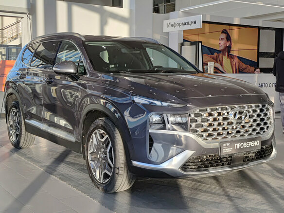 2022 Hyundai Santa Fe IV Рестайлинг, синий, 3469000 рублей - вид 2