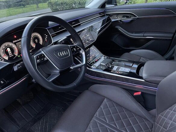 2023 Audi A8 Long 50 TFSI IV (D5) Рестайлинг, чёрный - вид 4