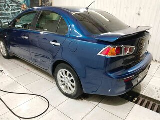 2014 Mitsubishi Lancer X Рестайлинг, синий, 730000 рублей, вид 3