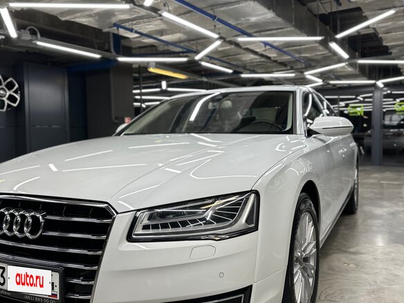 2014 Audi A8 Long III (D4) Рестайлинг, белый, 2350000 рублей - вид 2
