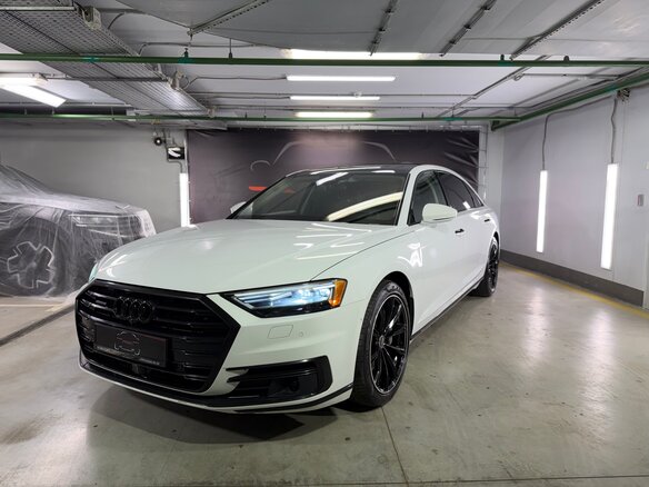 2019 Audi A8 Long 55 TFSI IV (D5), белый, 4790000 рублей - вид 10