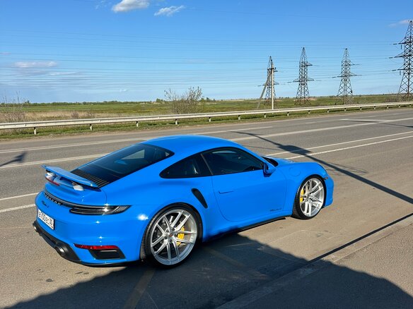 2021 Porsche 911 Turbo S VIII (992), голубой - вид 5