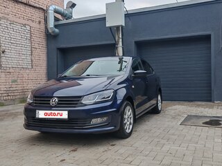 2017 Volkswagen Polo V Рестайлинг, синий, 1280000 рублей, вид 3