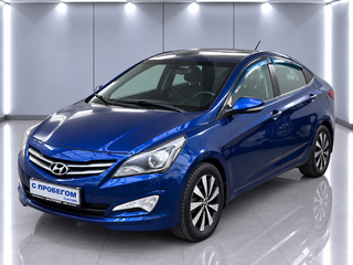 2015 Hyundai Solaris I Рестайлинг, синий, 825000 рублей, вид 1