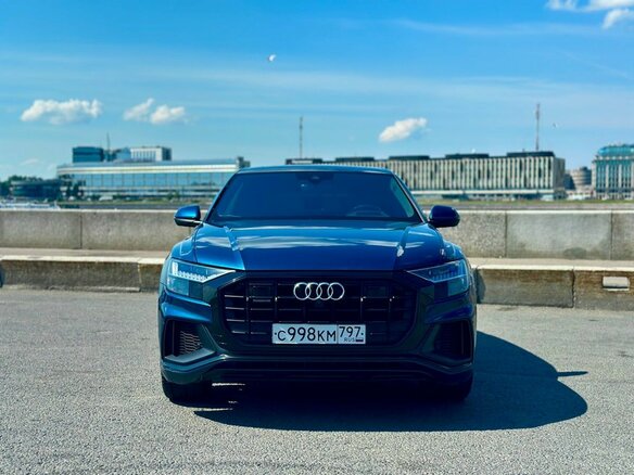 2021 Audi Q8 55 TFSI I (4M), синий - вид 1
