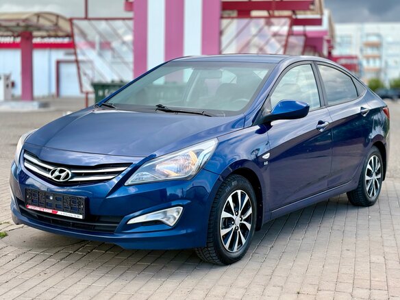 2016 Hyundai Solaris I Рестайлинг, синий - вид 2
