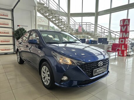 2021 Hyundai Solaris II Рестайлинг, синий, 1889000 рублей, вид 4