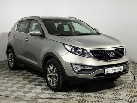 2014 Kia Sportage III Рестайлинг, серебристый, 1259585 рублей, вид 3