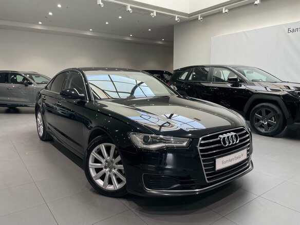 2016 Audi A6 IV (C7) Рестайлинг, чёрный - вид 2