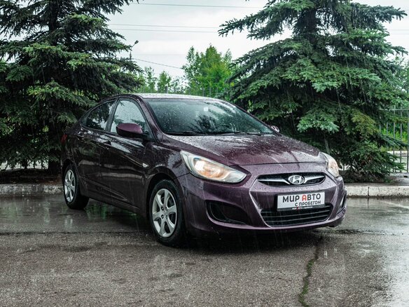 2011 Hyundai Solaris I, фиолетовый, 485000 рублей