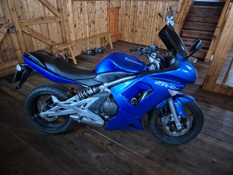 2007 Kawasaki ER-6F (Ninja 650R), синий, 350000 рублей, вид 1